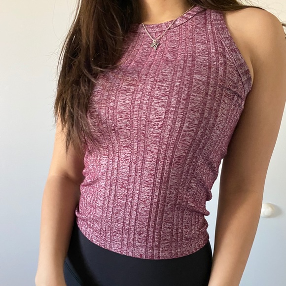 pink ribbed razorback top - Picture 4 of 5